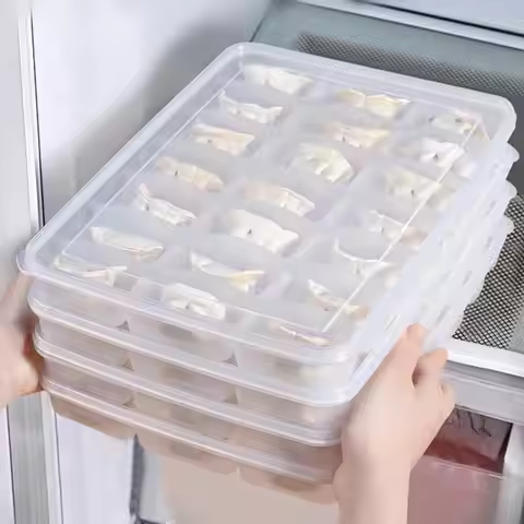 {YY30} 15/21 Grid Kitchen Storage Box Refrigerator Organizer Transparent Reusable Food Containers Tr