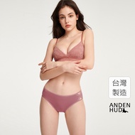 [Anden Hud] Romantic.beveled Cross Mid-Waist Briefs (Rosewood) Pure Cotton Made In Taiwan