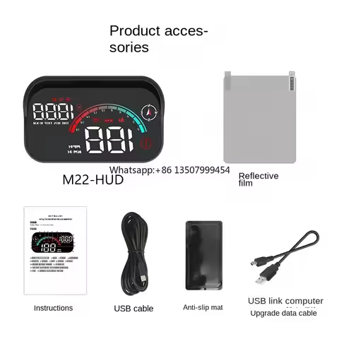 Universal Smart Gauge Head up Display Gps HUD M22 Smart Digital Speedometer with Temp Alarm Function