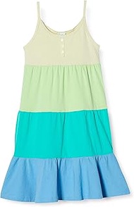 CK-T333 Girls' Cami Dress, Tiered Layered, 100% Cotton, One-Piece