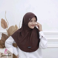 Jilbab Instan Wanita Muslim VILORA.ID Sporty Sekolah Polos Putih/Hitam/Coklat Int:S/Int:M/Int:L/Int: