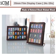 35mm Film Canister Display wooden Case Box - Made of Black walnut Wood