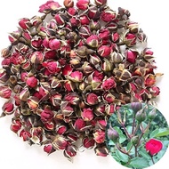 Natural Deep Red Rose Buds Rose 金边玫瑰 - Petals Pure Dried Golden-Rim Rose Flowers- Culinary Food Grad