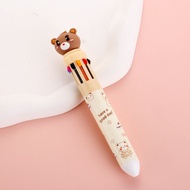 Gratis Ongkir - Pulpen Mekanik 10 Warna Motif Teddy Bear / Bulpen Karakter Teddy Lucu 10 Warna Tinta