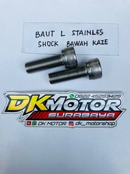 Baut L Skok Shock Belakang Bawah Drat Halus TIGER MP GL CB KAZE Stain