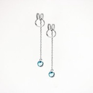 【Pinkoi x miffy】Miffy 海藍寶石水晶垂吊耳環 | 三月誕生石