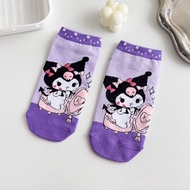 HYS Stokin Perempuan Stokin kanak-kanak Gadis kartun comel Kuromi ungu stoking pendek versi Korea st