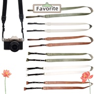 FAVORITEGOODS Camera Shoulder Strap, PU Leather Retro Micro Single Strap, Adjustable Neck Strap Lany