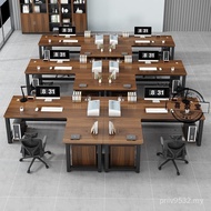 Staff Simple Corner Table Chair Combination Table Seat 4 People Office Desk l Computer 2 Modern Staf