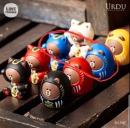 藍色 招財貓 ＆ 藍色 達摩， Good luck brown series，  Line friends meet urdu 福部屋 熊大