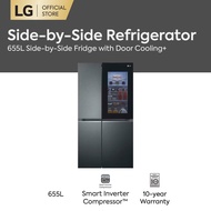 655L Side by Side Fridge in Matte Black Finish