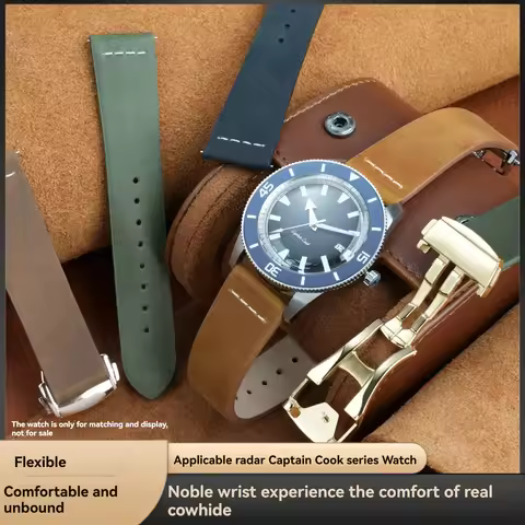 For Rado Captain Cook series quick release watch chain R32505315 32505205 leather Folding buckle wat