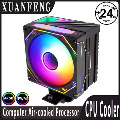 XUANFENG Cpu Fan 120mm Argb AM4 AM5 x99 i5 i7 Air-cooled Computer Parts Cooling 4 Heat Pipe Cooler C