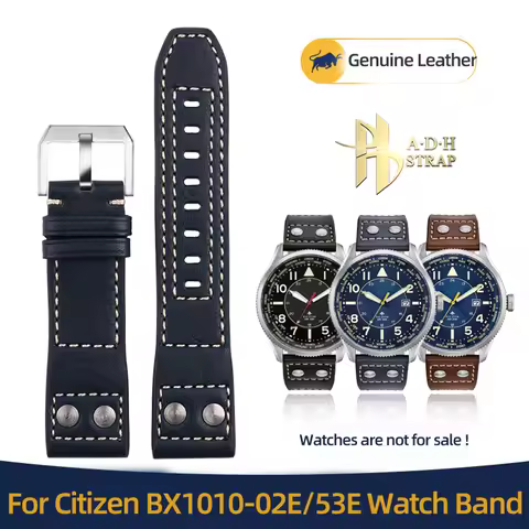 Premium Leather Watch Strap For Citizen Eco-Drive BX1010-11L/02E/53E IWC Pilot's Watches IW502710 Wa