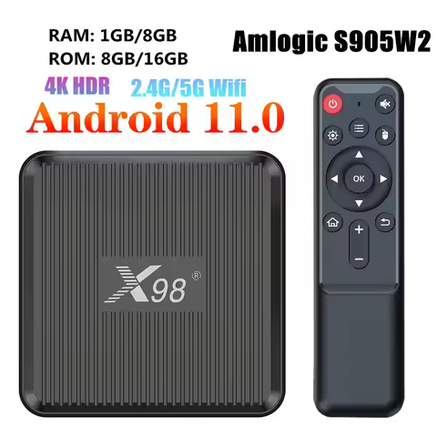 X98Q TV Box Android11 Amlogic S905W2 2GB 16GB / 1GB 8GB AV1 3D 2.4G 5G Wifi 4K HDR Smart Home Media 