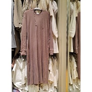 Samansa mos2 blue long hoodie sweater dress wanita