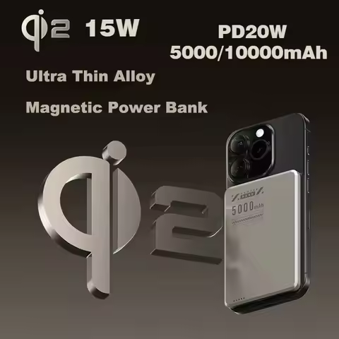 Ultra Slim Magnetic Power Bank Qi2 15W Wireless Powerbank Portable External Battery for Magsafe for 