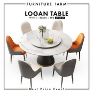 F&F : Logan marble dining table /meja makan /dining table /round table/dining table set