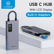 Hagibis USB C Hub With LCD Display Type C Multiport Adapter 4K HDMI-Compatible 100W PD Gigabit Ethernet For Macbook Pro iPad HP