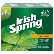 Irish Spring Original Bar Soap ไอริช สปริง ออริจินัล บอดี้ วอช สบู่ อาบน้ำ 104g x 3 ก้อน