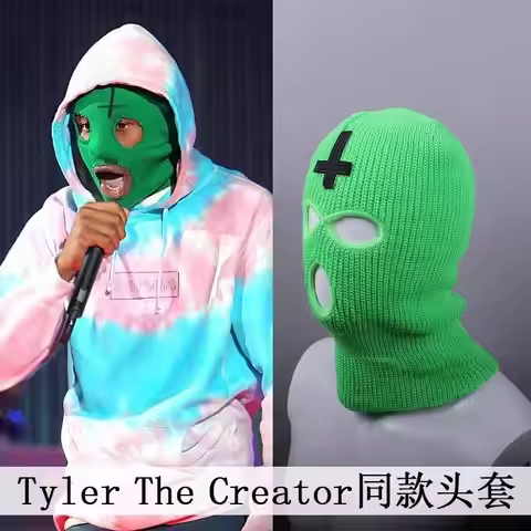 Knitted Hat Celebrity Rapper Cosplay Accessories Hat Bone Gorras Green Hedging Cap Winter Ski Hat Fo