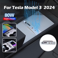 Suitable For Tesla Model 3 Docking Station 4-Port Power Splitter 80W Fast Charger Intelligent Docking Station USB Splitter Hub