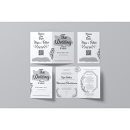 UNDANGAN PERNIKAHAN ELEGAN BW | UNDANGAN MEWAH HITAM PUTIH