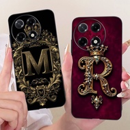 For Tecno Camon 30S CLA5 / Camon 30S Pro CLA6 Fashion Crown Initial Letter Couple Phone Case Camon30