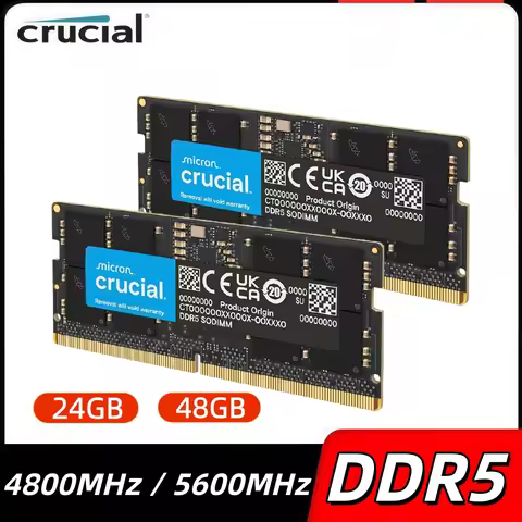 Original Crucial DDR5 RAM 24GB 48GB 4800MHz 5600MHz SO-DIMM Memory 262pin 1.1V for LEGION Laptop Not