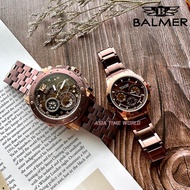 [Original] Balmer A7935G / 5131M Sapphire Brown Stainless Steel Couple Watch