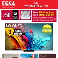 LG 75QNED86TSA 75" QNED 4K SMART TV | Free WMT + $50 Vouchers + Earbuds Redeem LG By 31 Oct 25