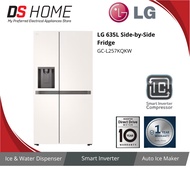 LG  GC-L257KQKW Inverter 635L Side by Side Fridge in Beige White Refrigerator