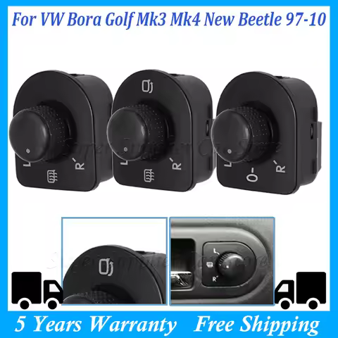 For VW Beetle Passat B5 Bora Golf 4 Jetta MK4 1999-2006 Car Side Rearview Mirror Knob Switch 1J19595