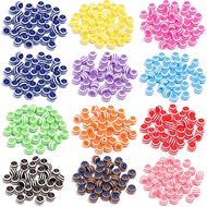 Gelang manik dengan manik berjalur resin, aksesori perhiasan DIY, manik bulat berjalur lubang lurus,