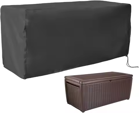 Large deck box cover waterproof heavy-duty courtyard footstool covering all weather outdoor suitable
