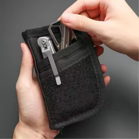7 Pockets Sundries Bag EDC Pouch Pocket Credit Card Wallet EDC Tool Storage Bag Multifunctional Blac