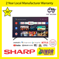 [OWN LORRY DELIVERY with Free unbox and Disposal ] SHARP 4K UHD SMART ANDROID TV 4TC70AL1X 70" LED TV