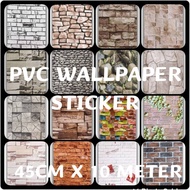 C2-CORAK BATU 2D PVC WALLPAPER STICKER 45CM X 10 METER SELF ADHESIVE WATER PROOF(NO NEED GLUE)wainscoting Wall Decor