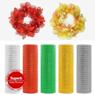 Christmas Flower Wreath Mesh DIY Xmas Tree Ribbon Decoration Christmas Wrapping Ribbon Gift D0M5