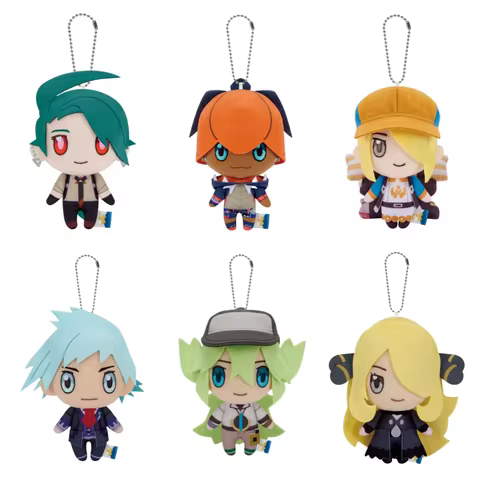 Pokemon Masters EX Trainer Plush Keychain Dolls - Raihan, Volo, Silvia, Steven, N, Cynthia