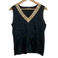Akris Tshirt Sleeveless v-neck gold black Direct from Japan Secondhand