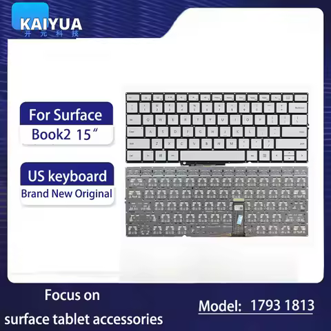 US Keyboard For Microsoft Surface Book 2 15'' 1793 1813 United States US Silver