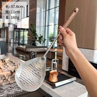 內地直送 - 胡桃木304不銹鋼加厚漏勺 撈麵勺 餃子火鍋勺 油炸勺