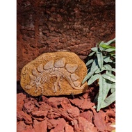 Grass-eating dinosaur fossil stone plate