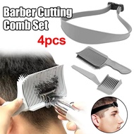 4Pcs Barber Cutting Comb Set Home Hair Trimming Fading Styling Comb Hairstyle Clipper Salon Curved C