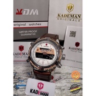 🇲🇾Ready stock🇲🇾  KADEMAN K6173 Luxury Men Leather Watch LCD Display Digital Watch TOP Brand 3ATM