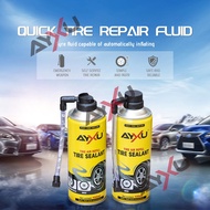 ﹍✕AYXU 450ML MOTORCYCLE FLAMINGO TIRE SEALANT &amp; INFLATOR  tire filling fluid tire air refill