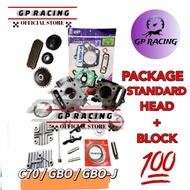 Combo C70 Gbo Head block STD with timing chain set roller Siap Piston, Ring, Clip dan gasket set"GP 