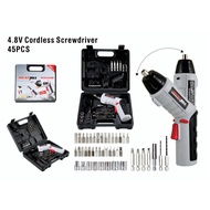 [SG] Cordless Electric Screwdriver Drill Tool Set / USB Power Rechargeable Battery 45Piece Mini Tool Kit with Carry Case