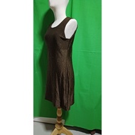 Brown Dress Floral Pattern Sleeveless If You Leave Your Body Stretch Bust 34-38 Waist 30-34 Hips 32-